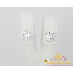 Жіночі пусети срібні "Корольок" 2335/7п Gold & Silver, Украина
